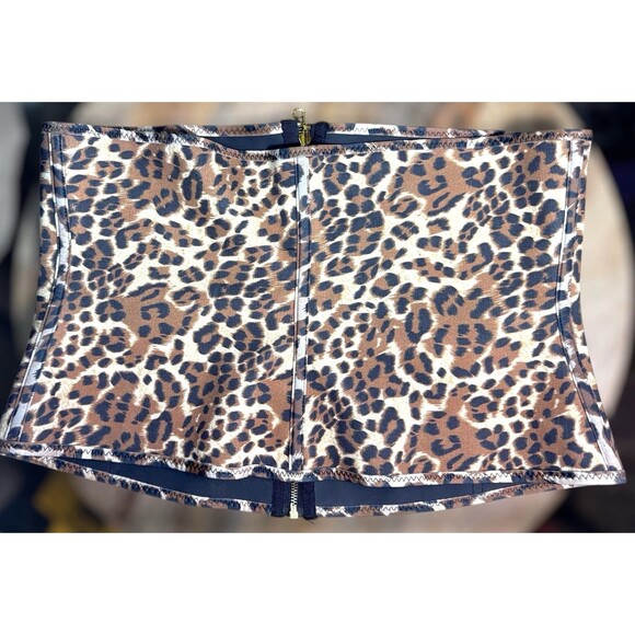 JSculpt Waist Trainer Leopard Plus Size Zipper Corset & Wrap Belt 37–44” Waist - Picture 4 of 5